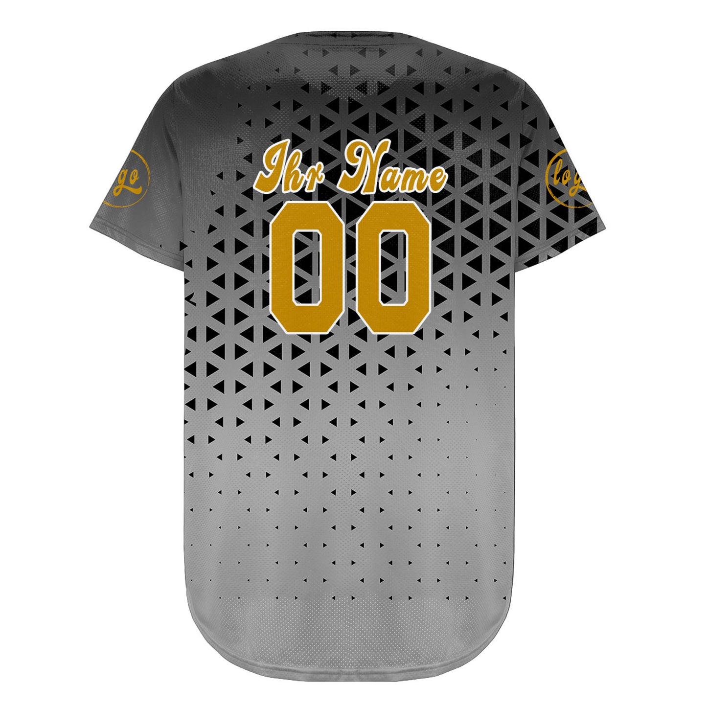 Benutzerdefiniert Altes Schwarzes Gold Personalisierter Baseball Jersey mit Farbverlauf Team Uniform mit Namen und Nummer