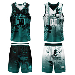 Benutzerdefinierte Grüne Reversible Basketball Jersey Personalisierte Print Name Nummer Logo
