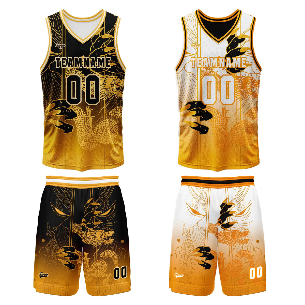 Benutzerdefinierte Orange Reversible Basketball Jersey Personalisierte Print Name Nummer Logo