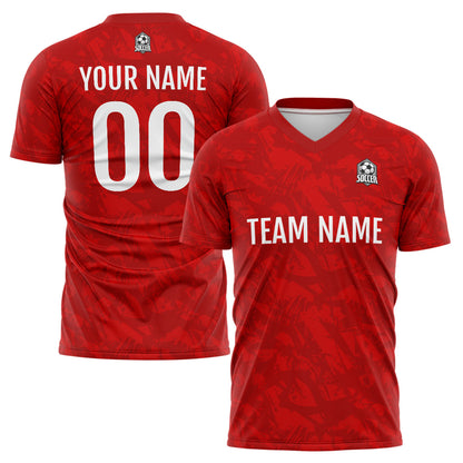 Benutzerdefinierte Rot Fußball Trikots für Männer Frauen Personalisierte Fußball Uniformen für Erwachsene und Kind