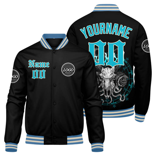 Benutzerdefinierte Verlauf Varsity-Jacke. Letterman-Jacke Hellblau