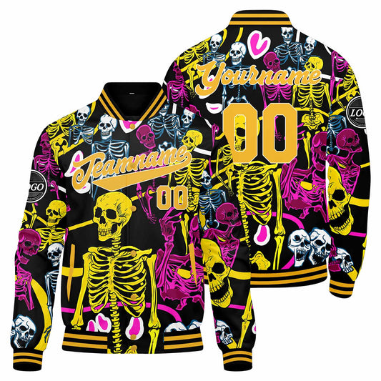 Benutzerdefinierte Gelb Varsity-Jacke. Letterman-Jacke für Männer, Frauen und Jugendliche