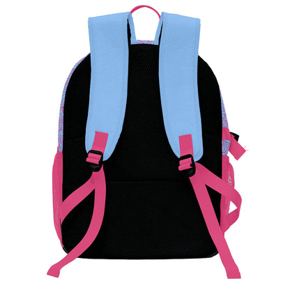 Personalisierter Basketball - und Fußballrucksack in Blau & Rosa und Rot mit Spielernamen & Nummern und Teamlogo #BP-0919-0006
