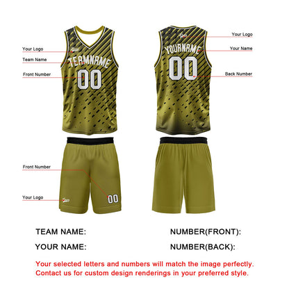 Benutzerdefinierter Gelb Basketball Jersey Uniform Anzug gedruckt Ihr Logo Name Nummer