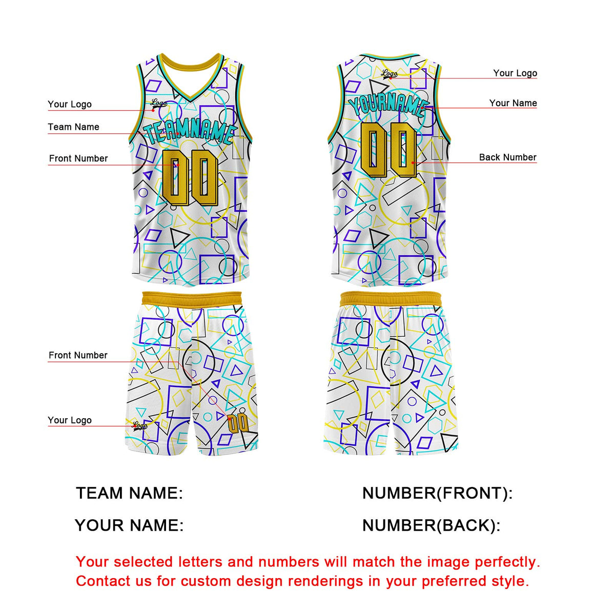Benutzerdefinierter Weiß Gelb Basketball Jersey Uniform Anzug gedruckt Ihr Logo Name Nummer