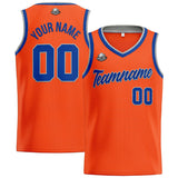 Benutzerdefinierte Authentisch  Basketball Trikot Orange-Royal-Grau