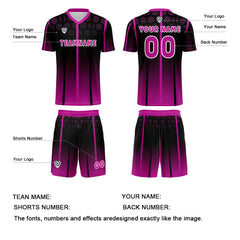 Benutzerdefinierte Schwarze Rose Lila Trikots für Männer Frauen Personalisierte Fußball Uniformen für Erwachsene und Kind