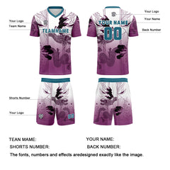 Benutzerdefinierte Lila Blau Trikots für Männer Frauen Personalisierte Fußball Uniformen für Erwachsene und Kind