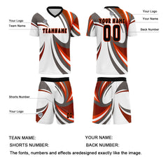 Benutzerdefinierte Weiß Braun Trikots für Männer Frauen Personalisierte Fußball Uniformen für Erwachsene und Kind
