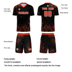 Benutzerdefinierte Orange Trikots für Männer Frauen Personalisierte Fußball Uniformen für Erwachsene und Kind