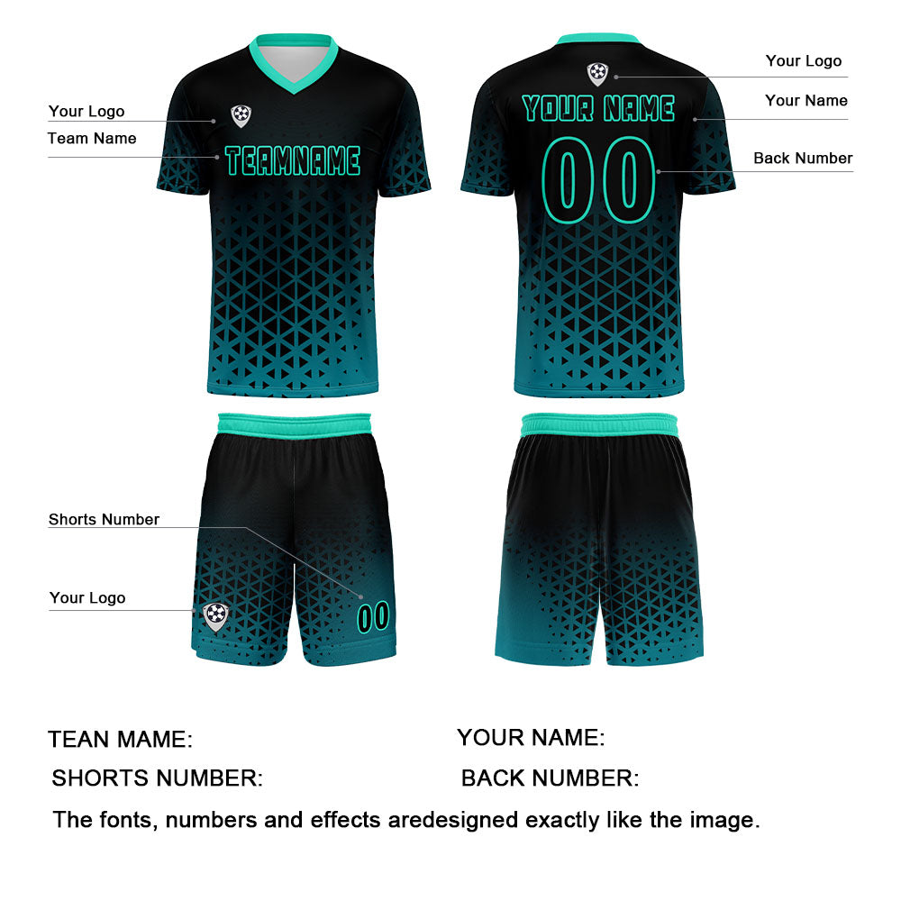 Benutzerdefinierte Grün Trikots für Männer Frauen Personalisierte Fußball Uniformen für Erwachsene und Kind