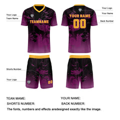 Benutzerdefinierte Lila Orange Trikots für Männer Frauen Personalisierte Fußball Uniformen für Erwachsene und Kind