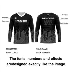 Kundenspezifisches Schwarz Weiß Basketball Fußball Schießen langes T-Shirt für Erwachsene und Kinder
