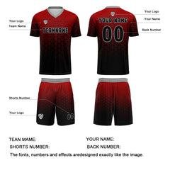 Benutzerdefinierte Rot Grau Trikots für Männer Frauen Personalisierte Fußball Uniformen für Erwachsene und Kind