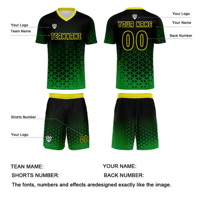 Benutzerdefinierte Grün Gelb Trikots für Männer Frauen Personalisierte Fußball Uniformen für Erwachsene und Kind