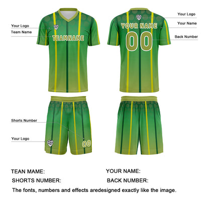 Benutzerdefinierte Gelb Grün Trikots für Männer Frauen Personalisierte Fußball Uniformen für Erwachsene und Kind