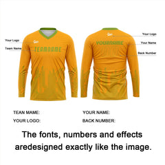 Kundenspezifisches Orange Grün Basketball Fußball Schießen langes T-Shirt für Erwachsene und Kinder