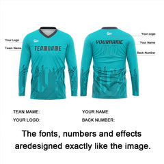 Kundenspezifisches Cyan Dunkelgrau Basketball Fußball Schießen langes T-Shirt für Erwachsene und Kinder