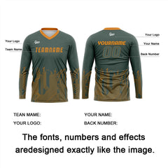 Kundenspezifisches Grün Orange Basketball Fußball Schießen langes T-Shirt für Erwachsene und Kinder