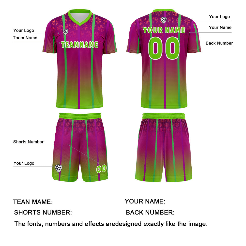 Benutzerdefinierte Rose Rot Grün Trikots für Männer Frauen Personalisierte Fußball Uniformen für Erwachsene und Kind