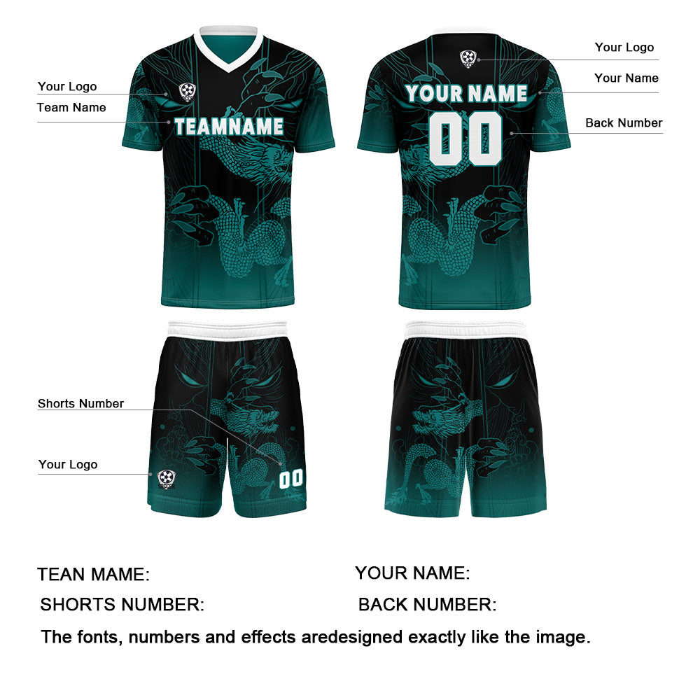 Benutzerdefinierte Weiß Dunkelgrün Trikots für Männer Frauen Personalisierte Fußball Uniformen für Erwachsene und Kind