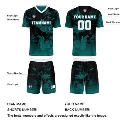 Benutzerdefinierte Weiß Dunkelgrün Trikots für Männer Frauen Personalisierte Fußball Uniformen für Erwachsene und Kind