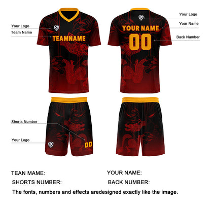 Benutzerdefinierte Rot Orange Trikots für Männer Frauen Personalisierte Fußball Uniformen für Erwachsene und Kind