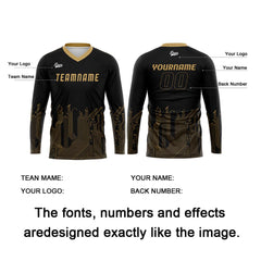 Kundenspezifisches Schwarzes Gold Basketball Fußball Schießen langes T-Shirt für Erwachsene und Kinder