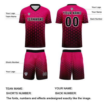 Benutzerdefinierte Rosa Schwarz Trikots für Männer Frauen Personalisierte Fußball Uniformen für Erwachsene und Kind