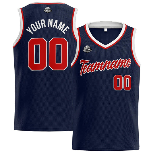 Benutzerdefinierte Authentisch  Basketball Trikot Marinerot