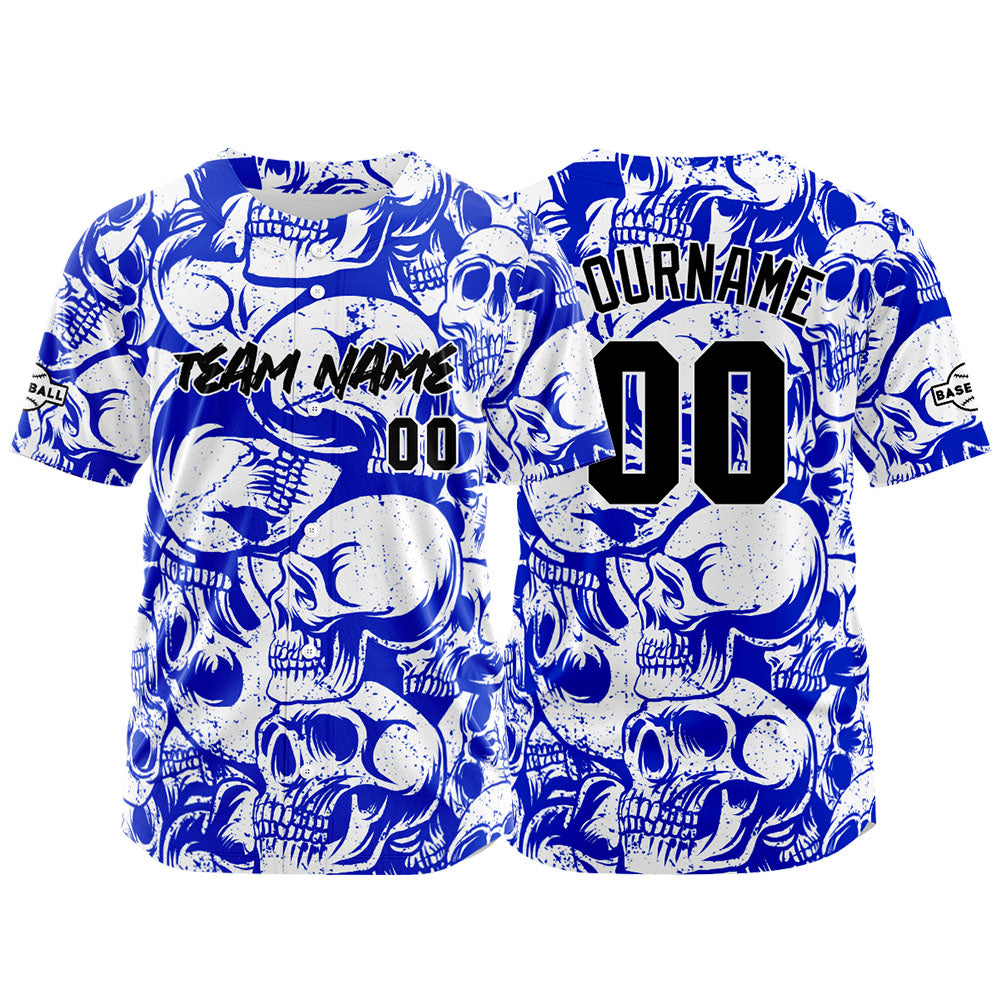Benutzerdefinierte Baseball Jersey Personalisierte Baseball Shirt genäht und Druck Royal& Weiß