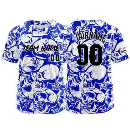 Benutzerdefinierte Baseball Jersey Personalisierte Baseball Shirt genäht und Druck Royal& Weiß