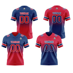 Benutzerdefinierte Marine Rot Reversibel Genäht Fußball Trikot Personalisierte Gradient Fußball Shirts für Männer gedruckt Team Name Nummer Logo