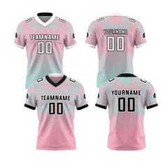 Benutzerdefinierte Blau Pulver Reversibel Fußball Trikot Personalisierte Gradient Fußball Shirts für Männer gedruckt Team Name Nummer Logo