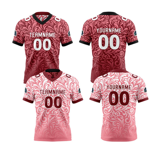 Benutzerdefinierte Rot Weiß Reversibel Fußball Trikot Personalisierte Gradient Fußball Shirts für Männer gedruckt Team Name Nummer Logo