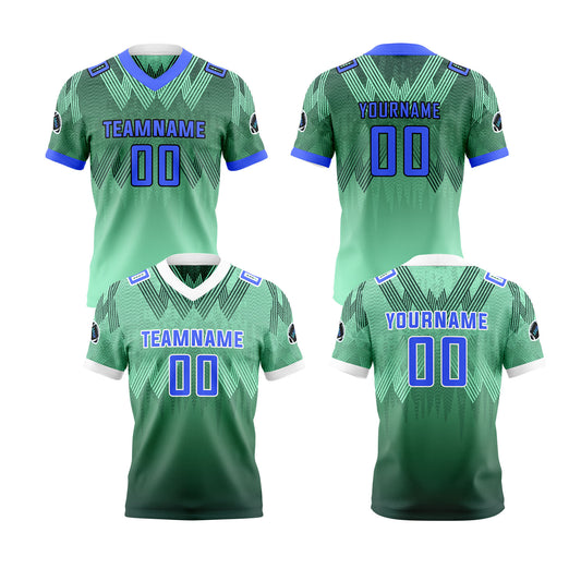 Benutzerdefinierte Grün Blau Reversibel Fußball Trikot Personalisierte Gradient Fußball Shirts für Männer gedruckt Team Name Nummer Logo