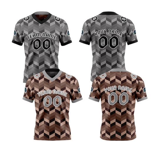 Benutzerdefinierte Grau Braun Reversibel Fußball Trikot Personalisierte Gradient Fußball Shirts für Männer gedruckt Team Name Nummer Logo