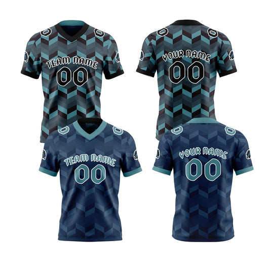 Benutzerdefinierte Blau Grün Reversibel Fußball Trikot Personalisierte Gradient Fußball Shirts für Männer gedruckt Team Name Nummer Logo
