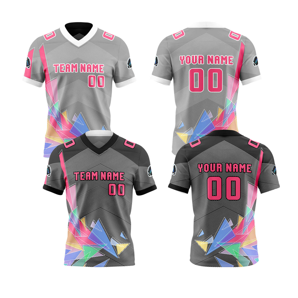 Benutzerdefinierte Schwarz Grau Reversibel Fußball Trikot Personalisierte Gradient Fußball Shirts für Männer gedruckt Team Name Nummer Logo