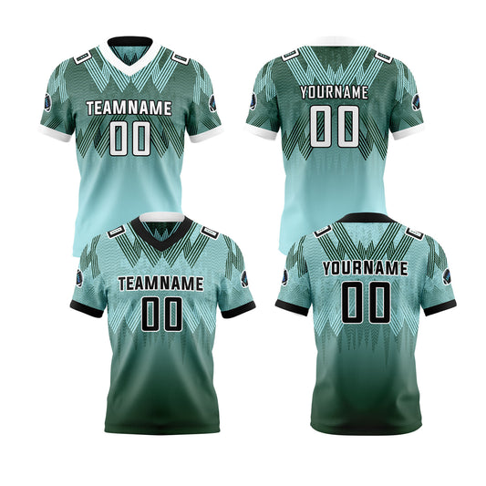Benutzerdefinierte Blau Grün Reversibel Fußball Trikot Personalisierte Gradient Fußball Shirts für Männer gedruckt Team Name Nummer Logo