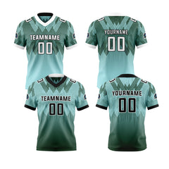 Benutzerdefinierte Blau Grün Reversibel Fußball Trikot Personalisierte Gradient Fußball Shirts für Männer gedruckt Team Name Nummer Logo