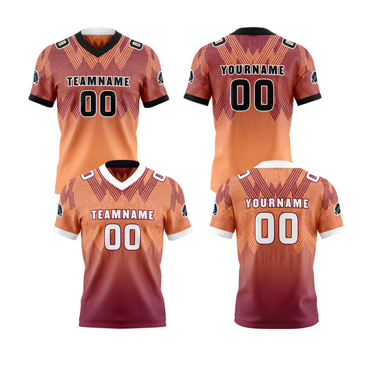 Benutzerdefinierte Rot Orange Reversibel Fußball Trikot Personalisierte Gradient Fußball Shirts für Männer gedruckt Team Name Nummer Logo