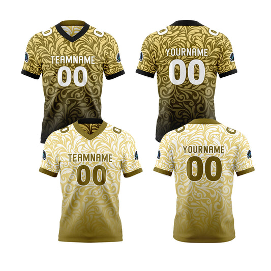 Benutzerdefinierte Gelb Braun Reversibel Fußball Trikot Personalisierte Gradient Fußball Shirts für Männer gedruckt Team Name Nummer Logo