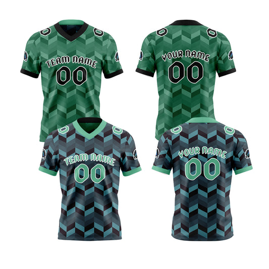 Benutzerdefinierte Blau Grün Reversibel Fußball Trikot Personalisierte Gradient Fußball Shirts für Männer gedruckt Team Name Nummer Logo
