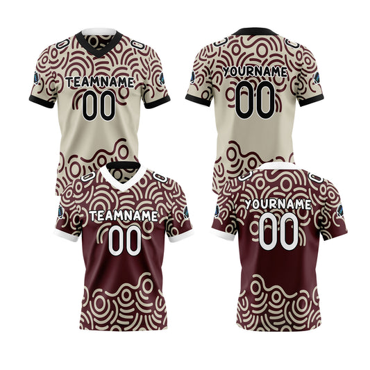 Benutzerdefinierte Weiß Braun Reversibel Fußball Trikot Personalisierte Gradient Fußball Shirts für Männer gedruckt Team Name Nummer Logo