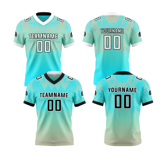 Benutzerdefinierte Blau Schwarz Reversibel Fußball Trikot Personalisierte Gradient Fußball Shirts für Männer gedruckt Team Name Nummer Logo