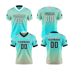 Benutzerdefinierte Blau Schwarz Reversibel Fußball Trikot Personalisierte Gradient Fußball Shirts für Männer gedruckt Team Name Nummer Logo