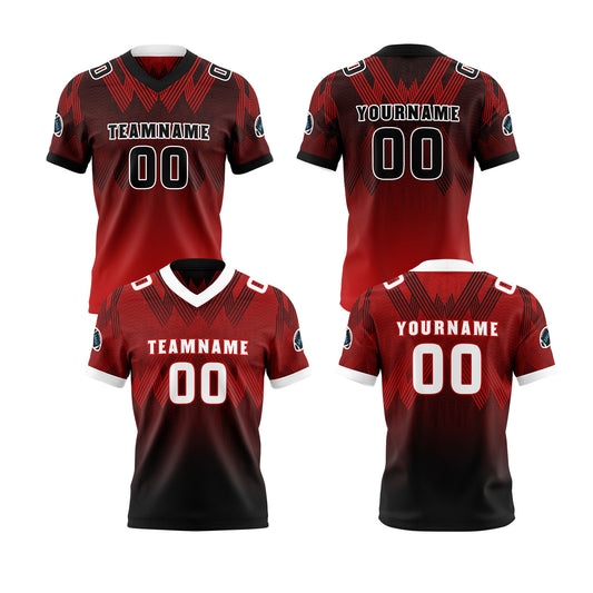 Benutzerdefinierte Rot Schwarz Reversibel Fußball Trikot Personalisierte Gradient Fußball Shirts für Männer gedruckt Team Name Nummer Logo