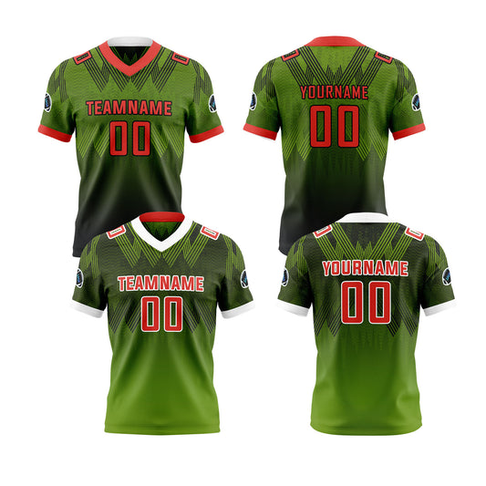 Benutzerdefinierte Grün Rot Reversibel Fußball Trikot Personalisierte Gradient Fußball Shirts für Männer gedruckt Team Name Nummer Logo