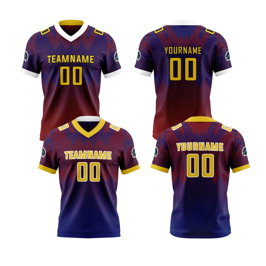 Benutzerdefinierte Blau Lila Gelb Reversibel Fußball Trikot Personalisierte Gradient Fußball Shirts für Männer gedruckt Team Name Nummer Logo
